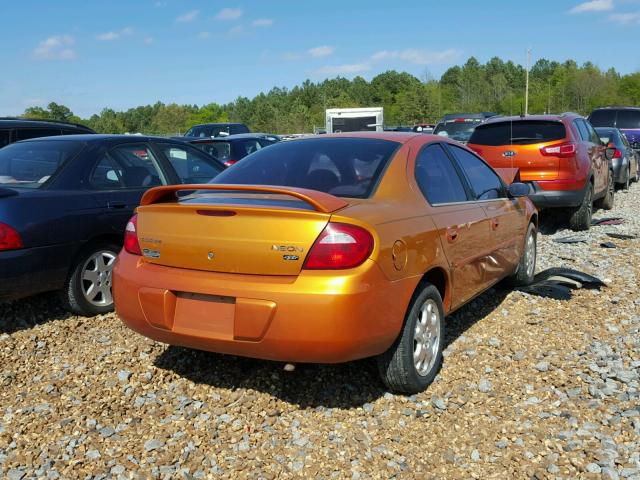 1B3ES56C05D201266 - 2005 DODGE NEON SXT ORANGE photo 4