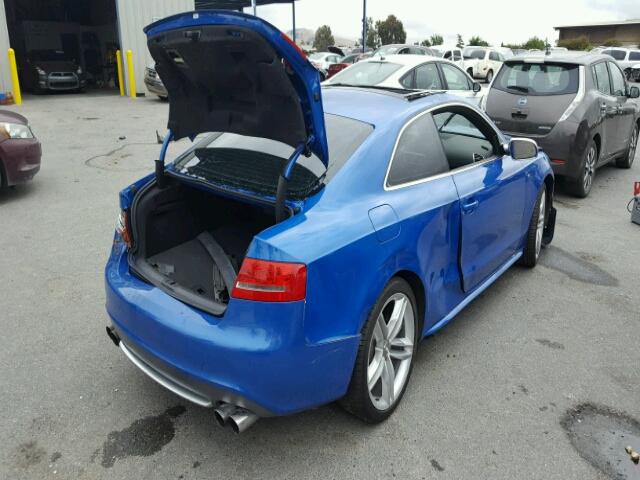 WAU3VAFR5AA020604 - 2010 AUDI S5 PRESTIG BLUE photo 4