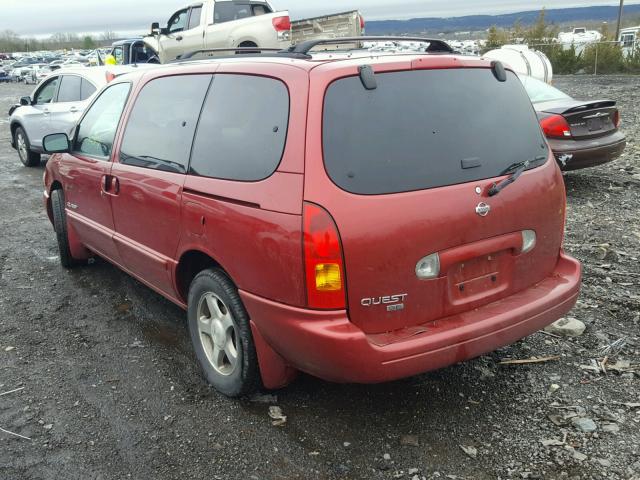 4N2XN11T3YD834196 - 2000 NISSAN QUEST SE RED photo 3