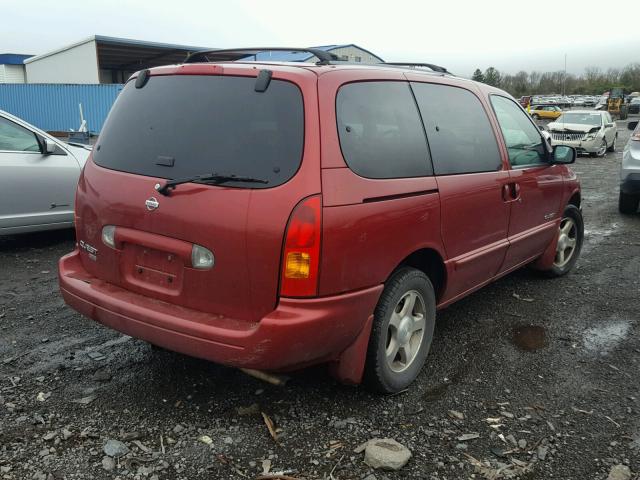 4N2XN11T3YD834196 - 2000 NISSAN QUEST SE RED photo 4