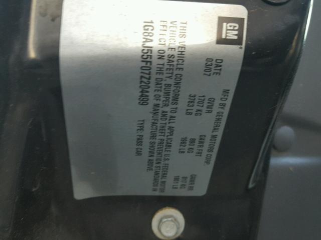 1G8AJ55F07Z204499 - 2007 SATURN ION LEVEL SILVER photo 10