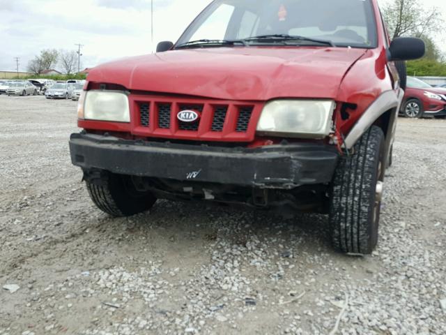 KNDJA723525132114 - 2002 KIA SPORTAGE RED photo 9