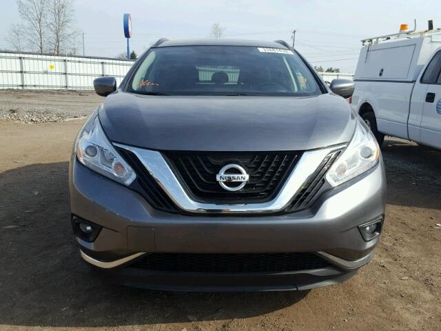 5N1AZ2MH9HN114336 - 2017 NISSAN MURANO S GRAY photo 9