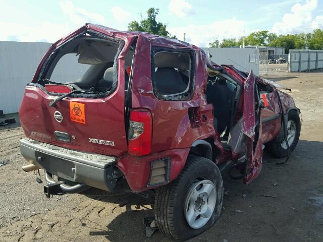 5N1ED28T43C693917 - 2003 NISSAN XTERRA XE MAROON photo 4