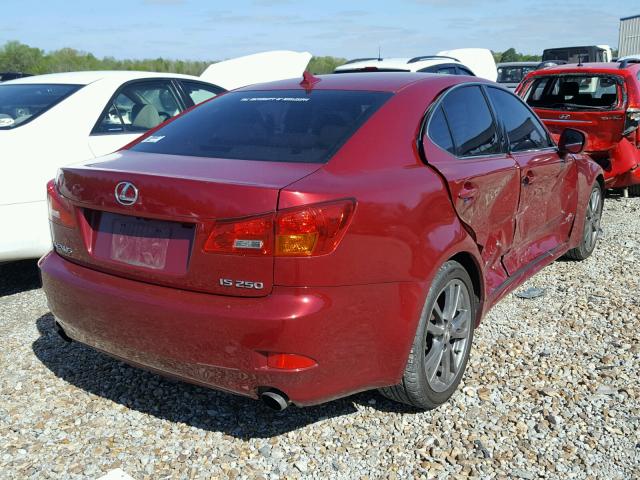 JTHBK262385080592 - 2008 LEXUS IS 250 RED photo 4