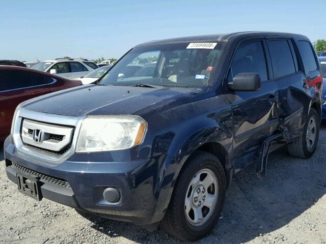 5FNYF38219B011158 - 2009 HONDA PILOT LX BLUE photo 2