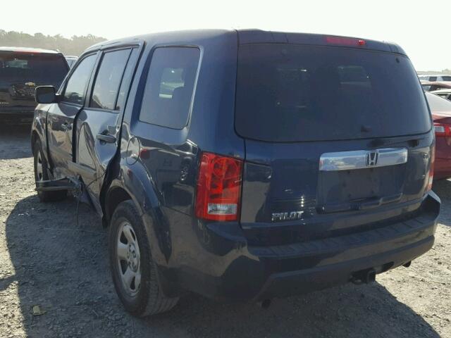 5FNYF38219B011158 - 2009 HONDA PILOT LX BLUE photo 3