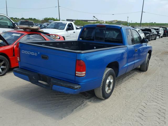 1B7GL22X4WS728090 - 1998 DODGE DAKOTA BLUE photo 4