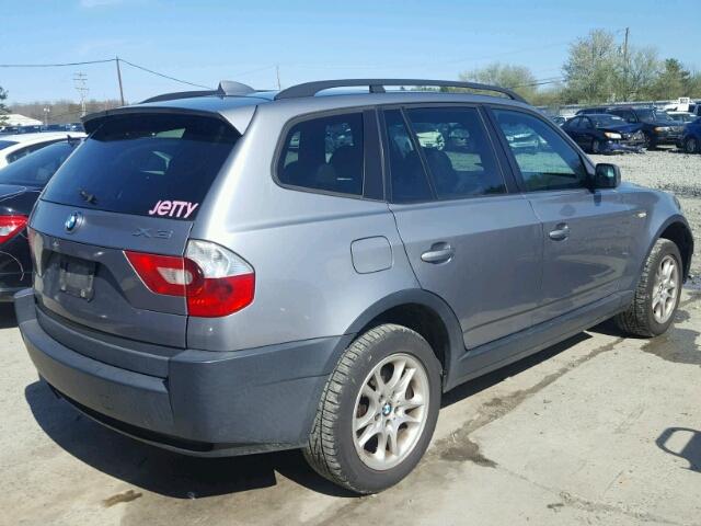 WBXPA73415WC46469 - 2005 BMW X3 2.5I SILVER photo 4