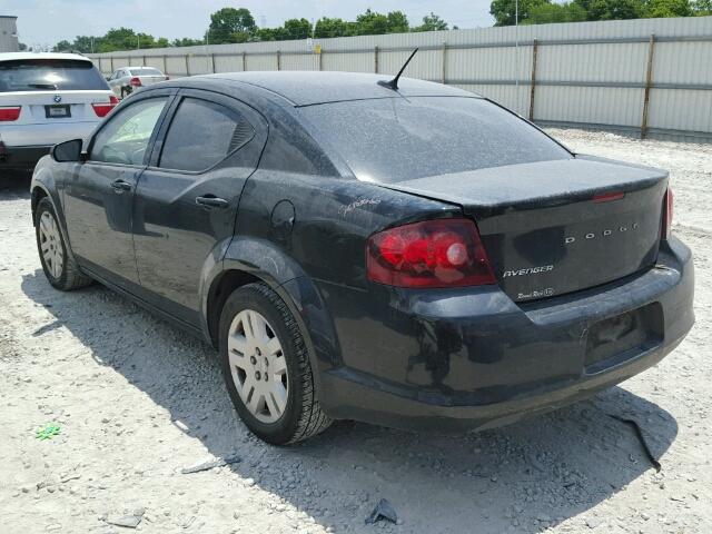 1C3CDZAB6CN179601 - 2012 DODGE AVENGER SE BLACK photo 3