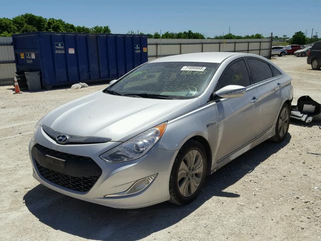 KMHEC4A41DA100450 - 2013 HYUNDAI SONATA HYB SILVER photo 2