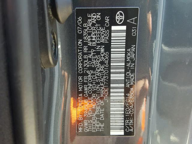 JTKDE177370164065 - 2007 TOYOTA SCION TC 蓝色 照片 10