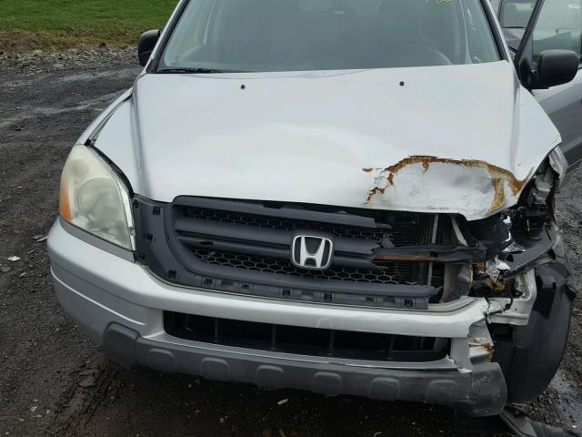 2HKYF18144H614854 - 2004 HONDA PILOT LX SILVER photo 7