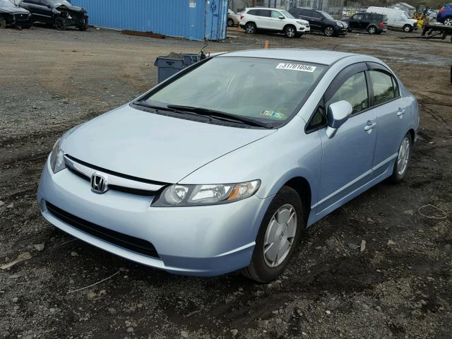 JHMFA36298S012647 - 2008 HONDA CIVIC HYBR BLUE photo 2