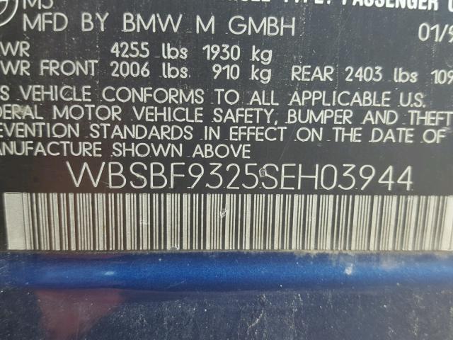 WBSBF9325SEH03944 - 1995 BMW M3 BLUE photo 10