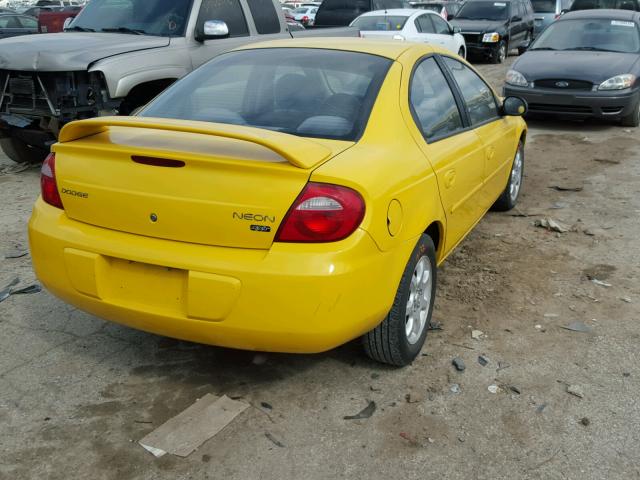 1B3ES56C53D150604 - 2003 DODGE NEON SXT YELLOW photo 4