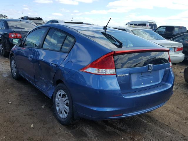 JHMZE2H55AS011617 - 2010 HONDA INSIGHT LX BLUE photo 3