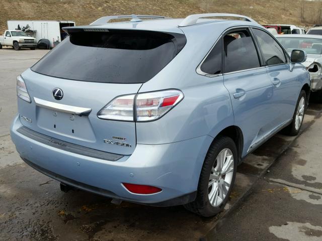 JTJBC1BA5A2019416 - 2010 LEXUS RX 450 BLUE photo 4