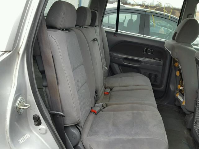 2HKYF18436H534765 - 2006 HONDA PILOT EX SILVER photo 6