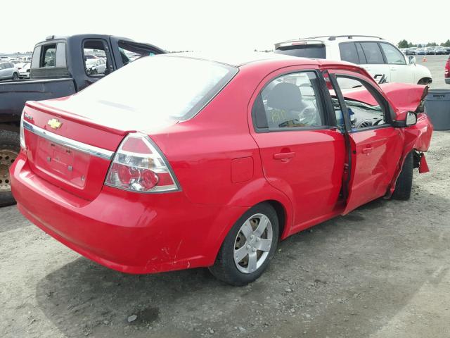 KL1TD5DE2AB127415 - 2010 CHEVROLET AVEO LS 红色 照片 4