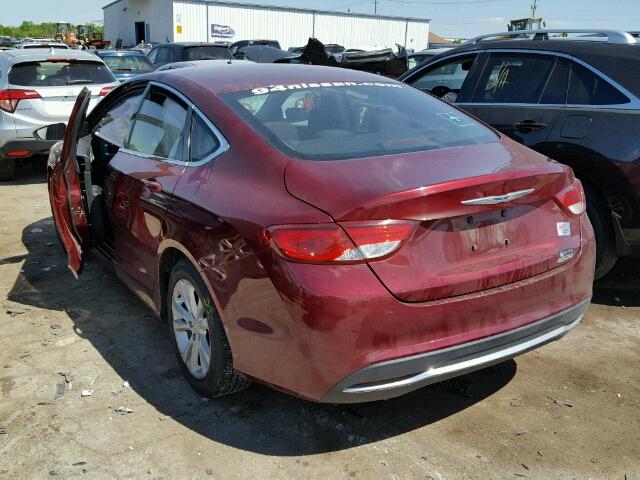 1C3CCCAB2FN547096 - 2015 CHRYSLER 200 LIMITE RED photo 3