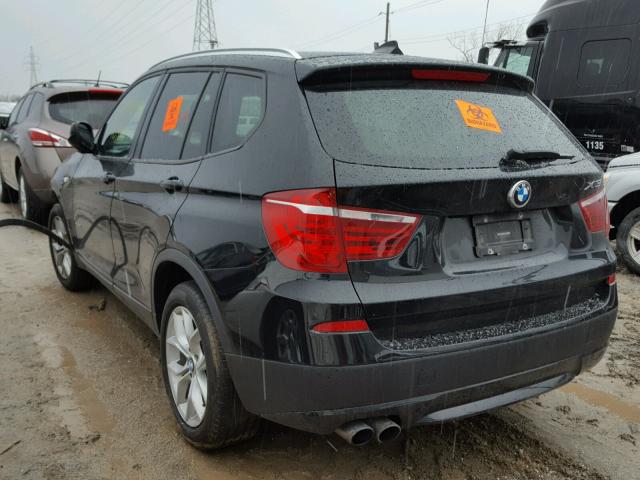 5UXWX9C5XD0A29580 - 2013 BMW X3 XDRIVE2 BLACK photo 3