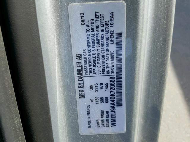 WMEEJ9AA4DK720668 - 2013 SMART FORTWO ELE 银色 照片 10