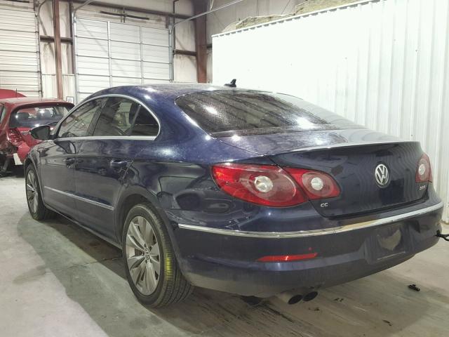 WVWMP7AN1CE511692 - 2012 VOLKSWAGEN CC SPORT BLUE photo 3