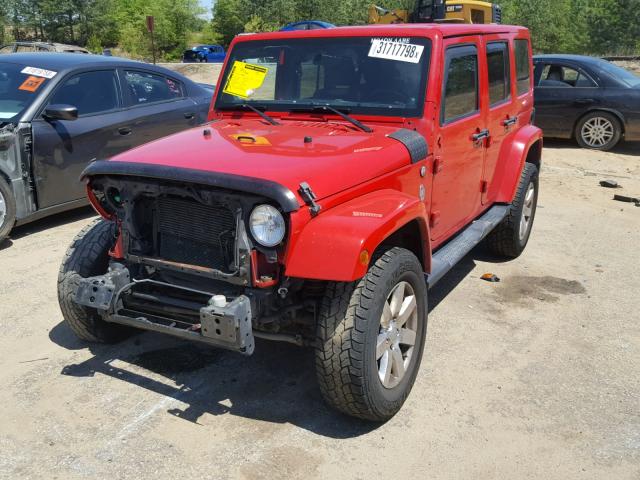 1C4BJWEG6CL249095 - 2012 JEEP WRANGLER U RED photo 2