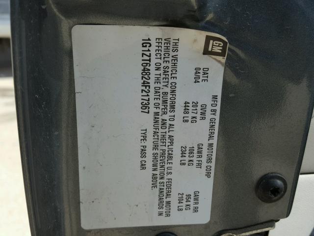 1G1ZT64824F217367 - 2004 CHEVROLET MALIBU MAX 石墨色 照片 10