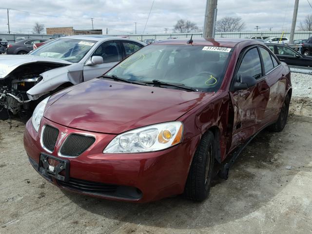 1G2ZF57B784169600 - 2008 PONTIAC G6 VALUE L MAROON photo 2