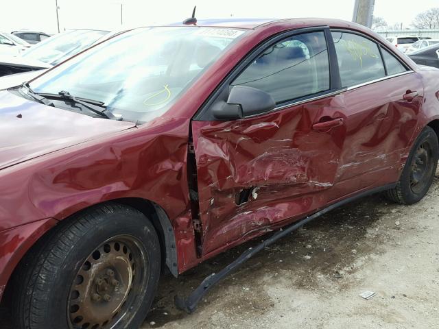 1G2ZF57B784169600 - 2008 PONTIAC G6 VALUE L MAROON photo 9