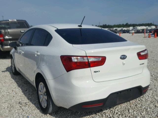 KNADN4A37E6342422 - 2014 KIA RIO EX WHITE photo 3