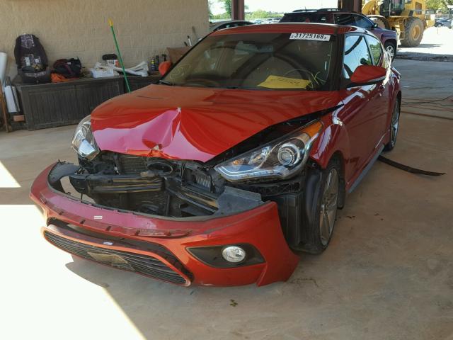 KMHTC6AE3DU151443 - 2013 HYUNDAI VELOSTER T RED photo 2