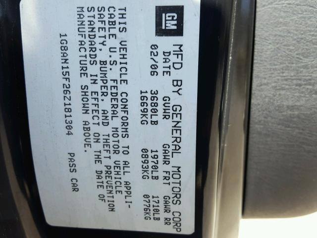 1G8AN15F26Z181304 - 2006 SATURN ION LEVEL BLACK photo 10