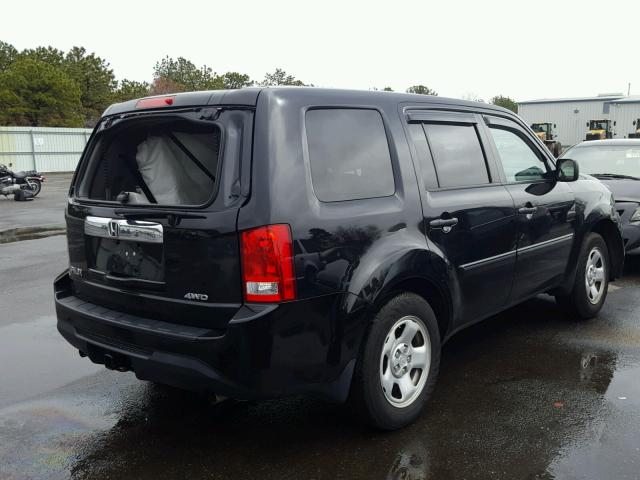 5FNYF4H21EB039476 - 2014 HONDA PILOT LX BLACK photo 4