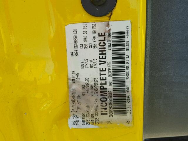 3D6WR26D86G188187 - 2006 DODGE RAM 2500 S YELLOW photo 10