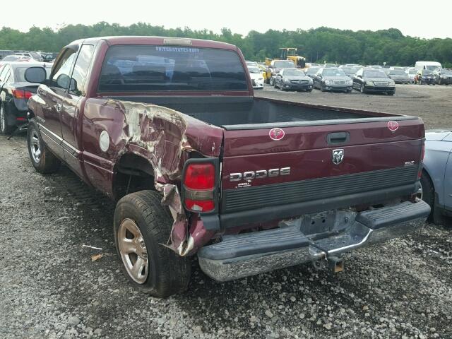 1B7HC13Y71J195088 - 2001 DODGE RAM 1500 BURGUNDY photo 3