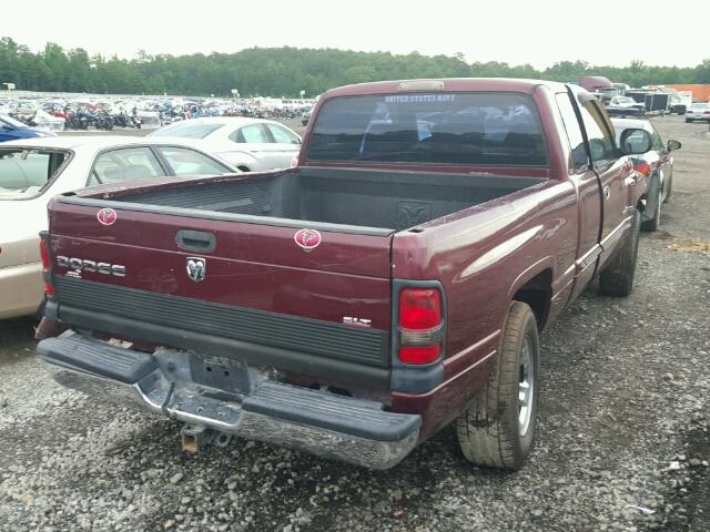 1B7HC13Y71J195088 - 2001 DODGE RAM 1500 BURGUNDY photo 4