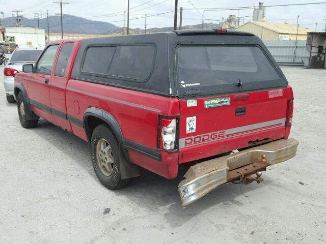 1B7GL23X9SS369330 - 1995 DODGE DAKOTA RED photo 3