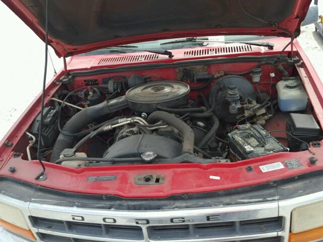 1B7GL23X9SS369330 - 1995 DODGE DAKOTA RED photo 7