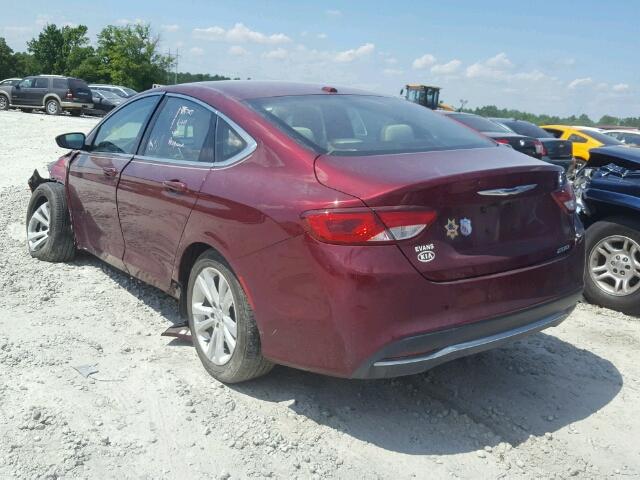 1C3CCCAB8FN653312 - 2015 CHRYSLER 200 MAROON photo 3