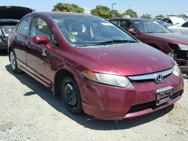 1HGFA16578L092591 - 2008 HONDA CIVIC LX BURGUNDY photo 1