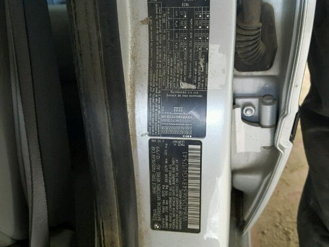 WBADM6343YGU17541 - 2000 BMW 528 I AUTO SILVER photo 10