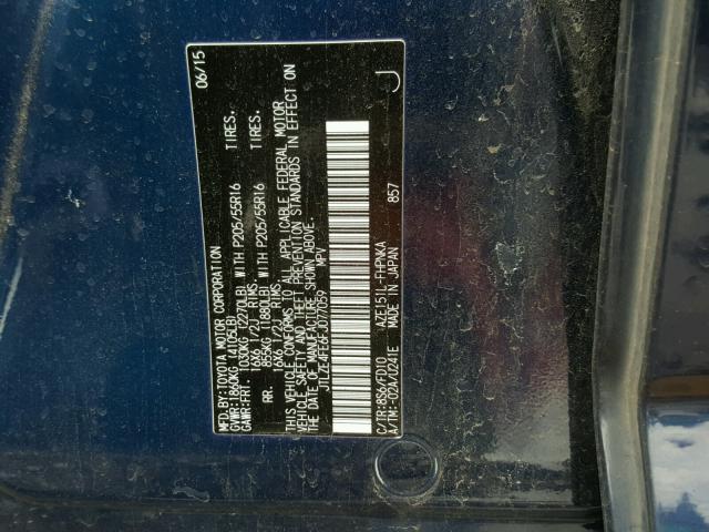 JTLZE4FE6FJ077059 - 2015 TOYOTA SCION XB 蓝色 照片 10