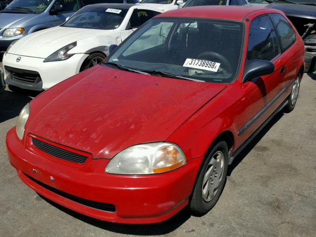 2HGEJ6440VH103961 - 1997 HONDA CIVIC DX RED photo 2