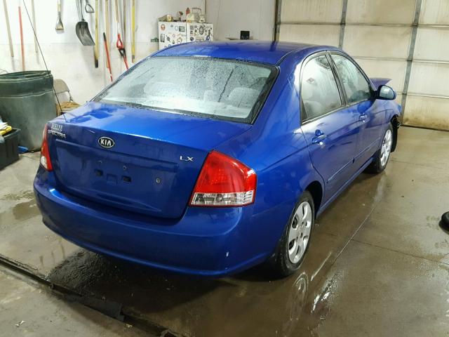 KNAFE221195640079 - 2009 KIA SPECTRA EX BLUE photo 4