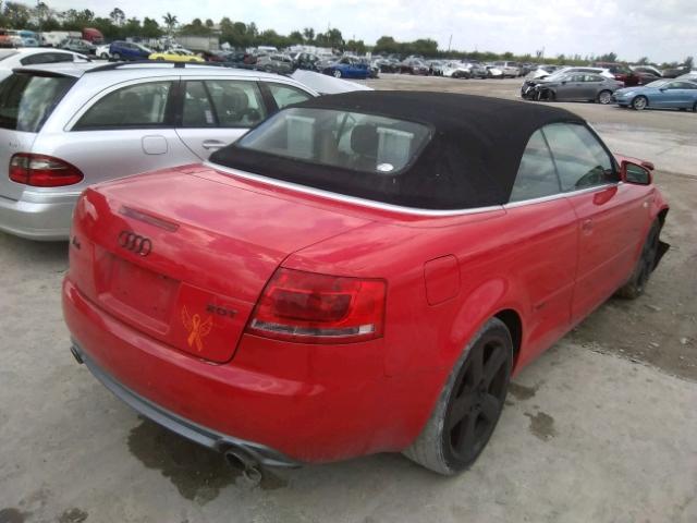 WAUBF48HX7K021846 - 2007 AUDI A4 S-LINE RED photo 4