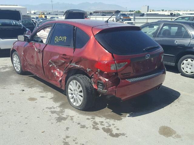 JF1GH6B60AH808644 - 2010 SUBARU IMPREZA RED photo 3