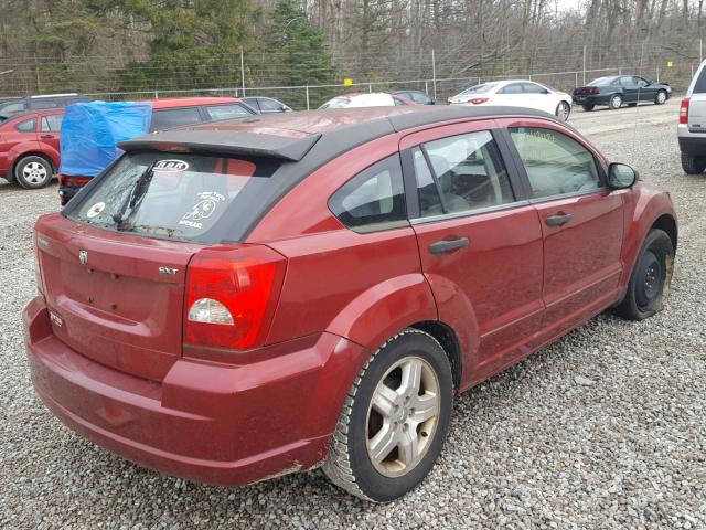 1B3HB48B27D593777 - 2007 DODGE CALIBER SX RED photo 4